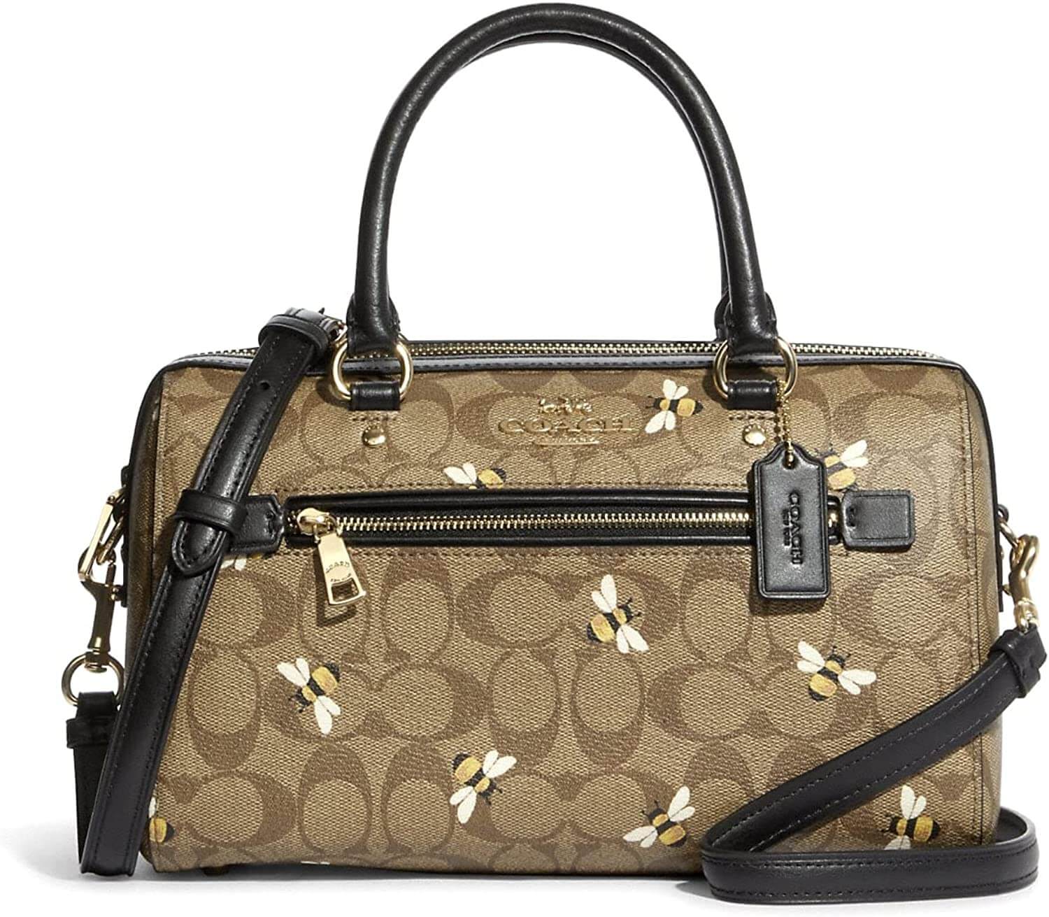 Rowan Satchel In Signature Canvas With Bee Print