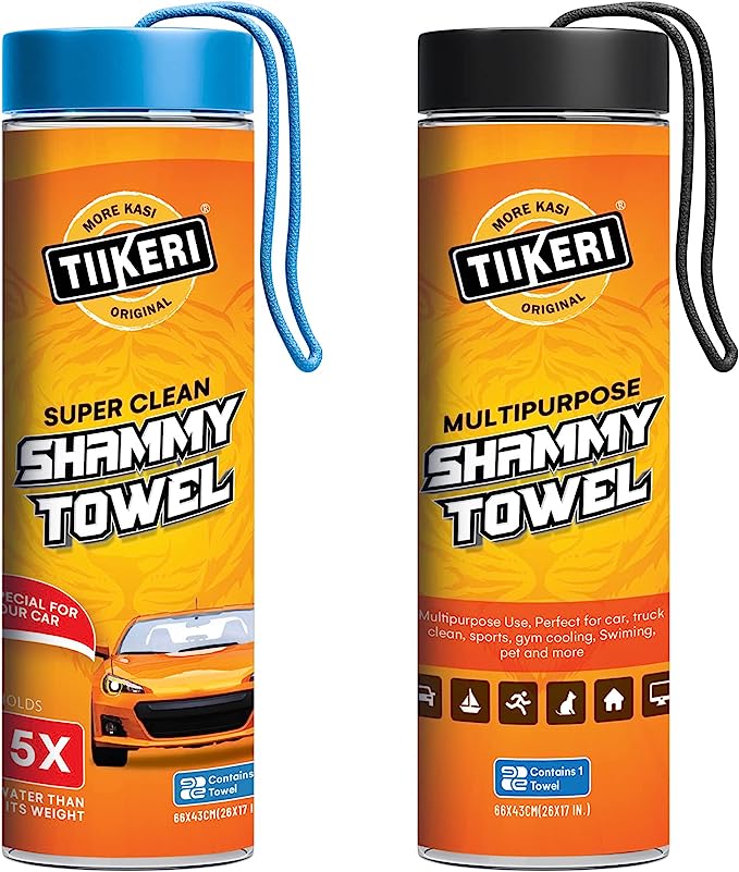 TIIKERI Super Absorbent Shammy Towel for Cars Drying